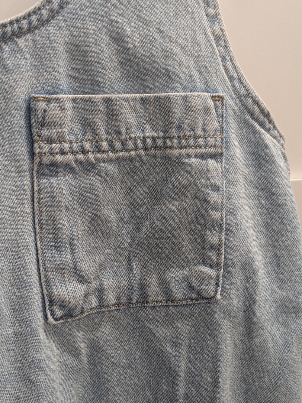 Light Wash Denim Tank Dress with Chest Pocket - Picture 2 of 7